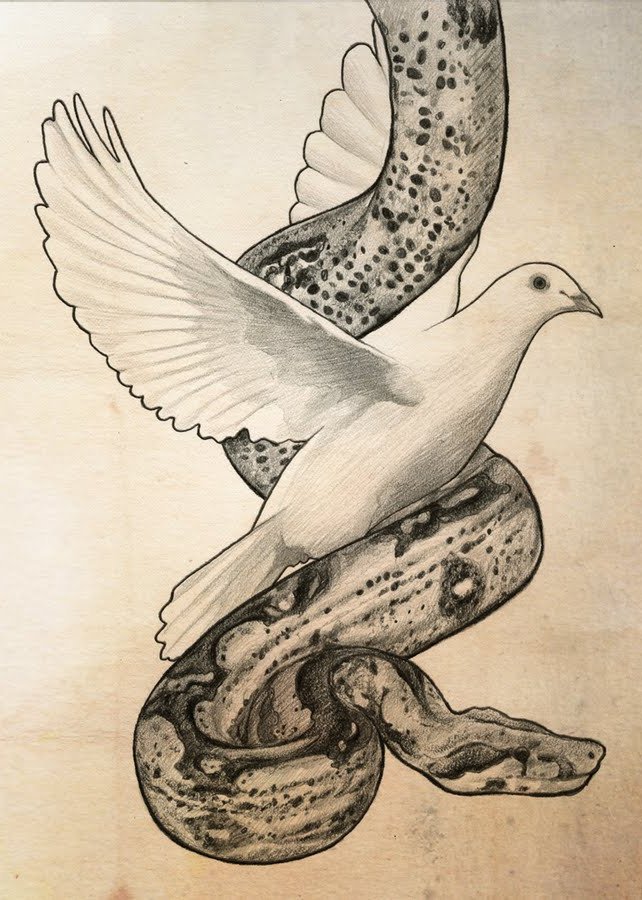 The Two Become One http://kingsenglish.info/wp-content/uploads/2011/08/snake_dove.jpg